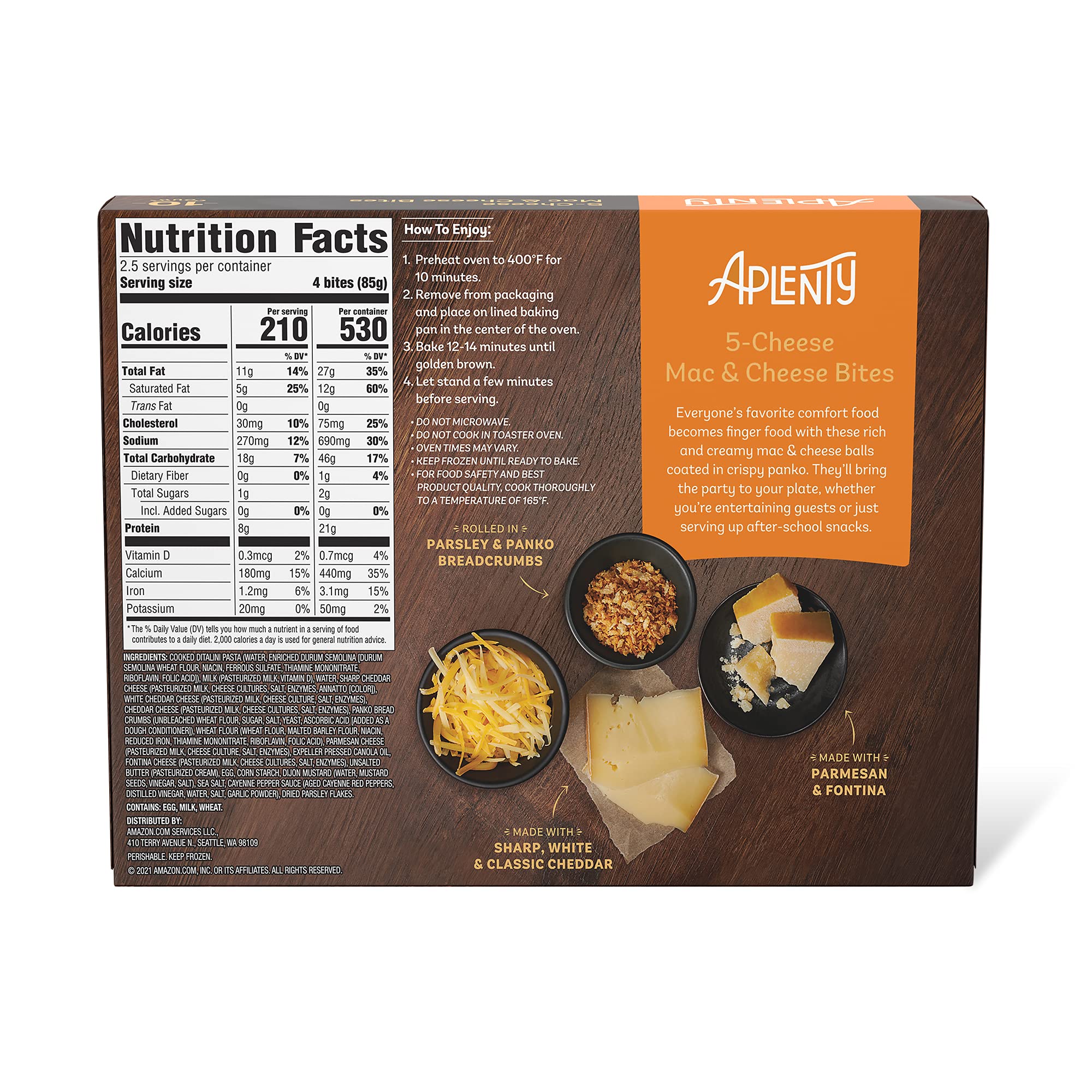 Amazon Brand, Aplenty 5 Cheese Mac & Cheese Bites, 7.5 Oz