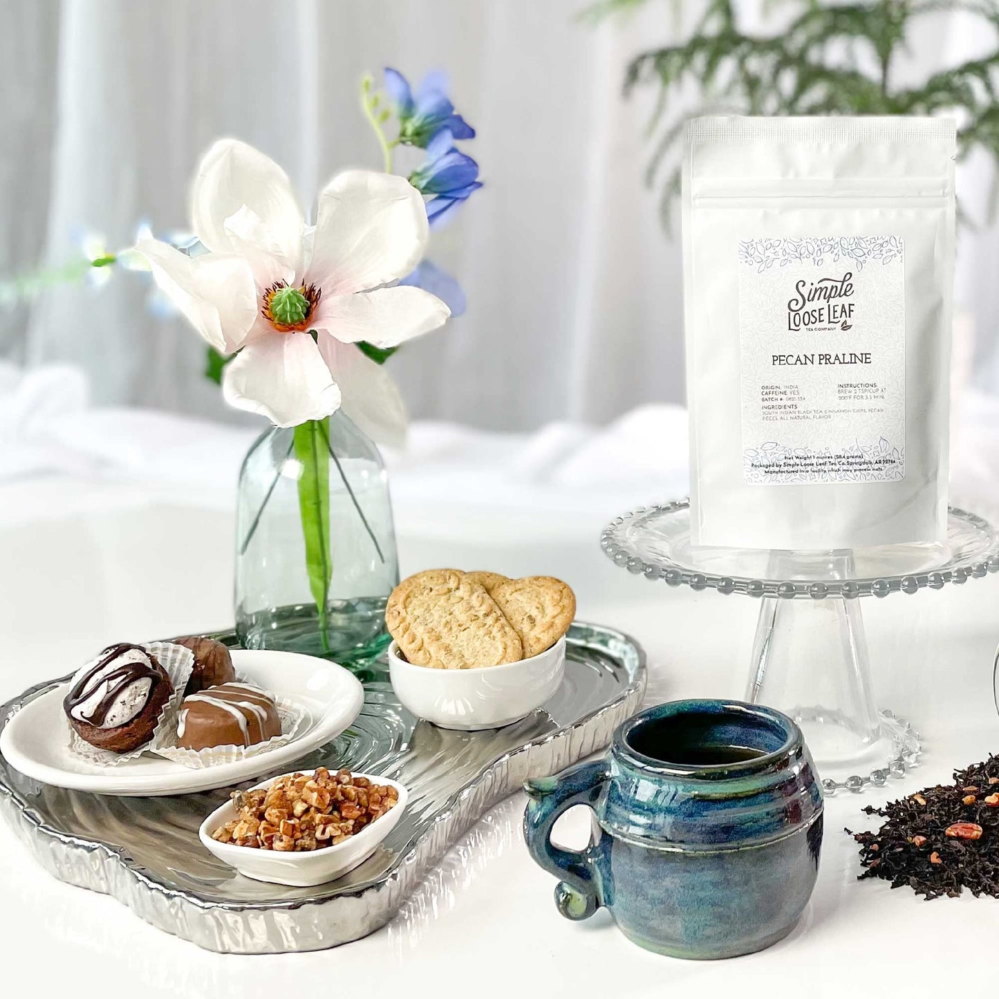 Simple Loose Leaf - Pecan Praline - Premium Loose Leaf Black Tea - High Caffeine - Rich and Nutty (4 Ounce)