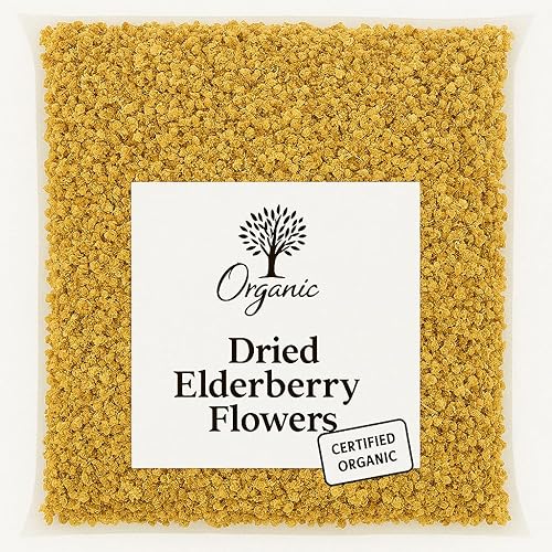 Organic Bio Herbs-Dried Elderberry Flowers - 100% Natural, Premium Quality Herb for Herbal Tea, Tinctures & Remedies - No Additives, Non-GMO (Sambucus