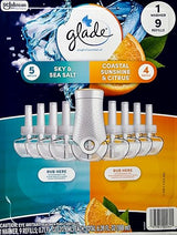 Glade Scented Oil Refills - 5 Sky & Sea Salt + 4 Sunshine Citrus + 1 Warmer