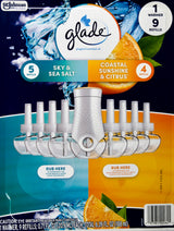Glade Scented Oil Refills - 5 Sky & Sea Salt + 4 Sunshine Citrus + 1 Warmer