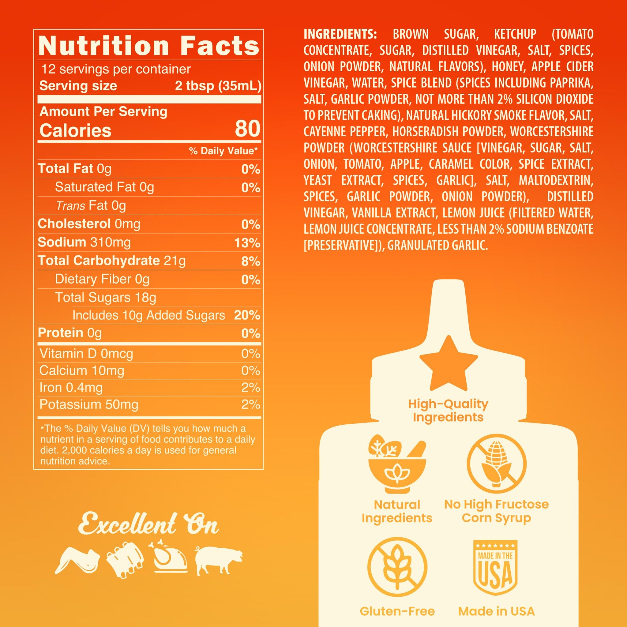 Blues Hog Hot Honey BBQ Sauce, Sweet Heat Honey BBQ Glaze for Wings, Ribs & Chicken, All-Natural, Gluten-Free, No High Fructose Corn Syrup, Made in