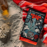 Bones Coffee Company Shark Bite, Buttered Rum Flavored Coffee, Medium Roast Low Acid Arabica Beans Compatible with Auto drip and French Press Coffee