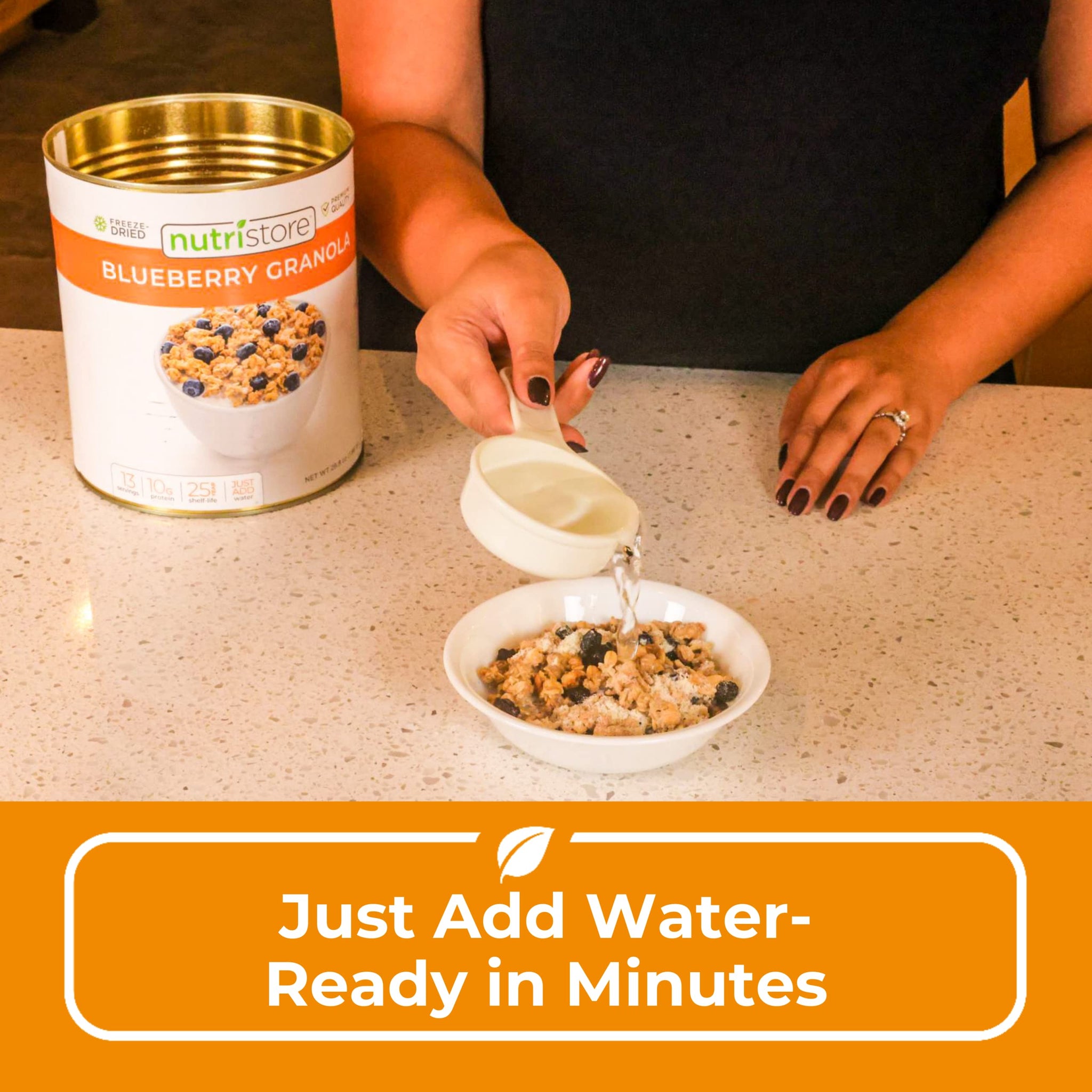 Nutristore Freeze-Dried Blueberry Granola | Emergency Survival Bulk Food Storage Meal | Perfect for Everyday Quick Meals and Long-Term Storage | 25