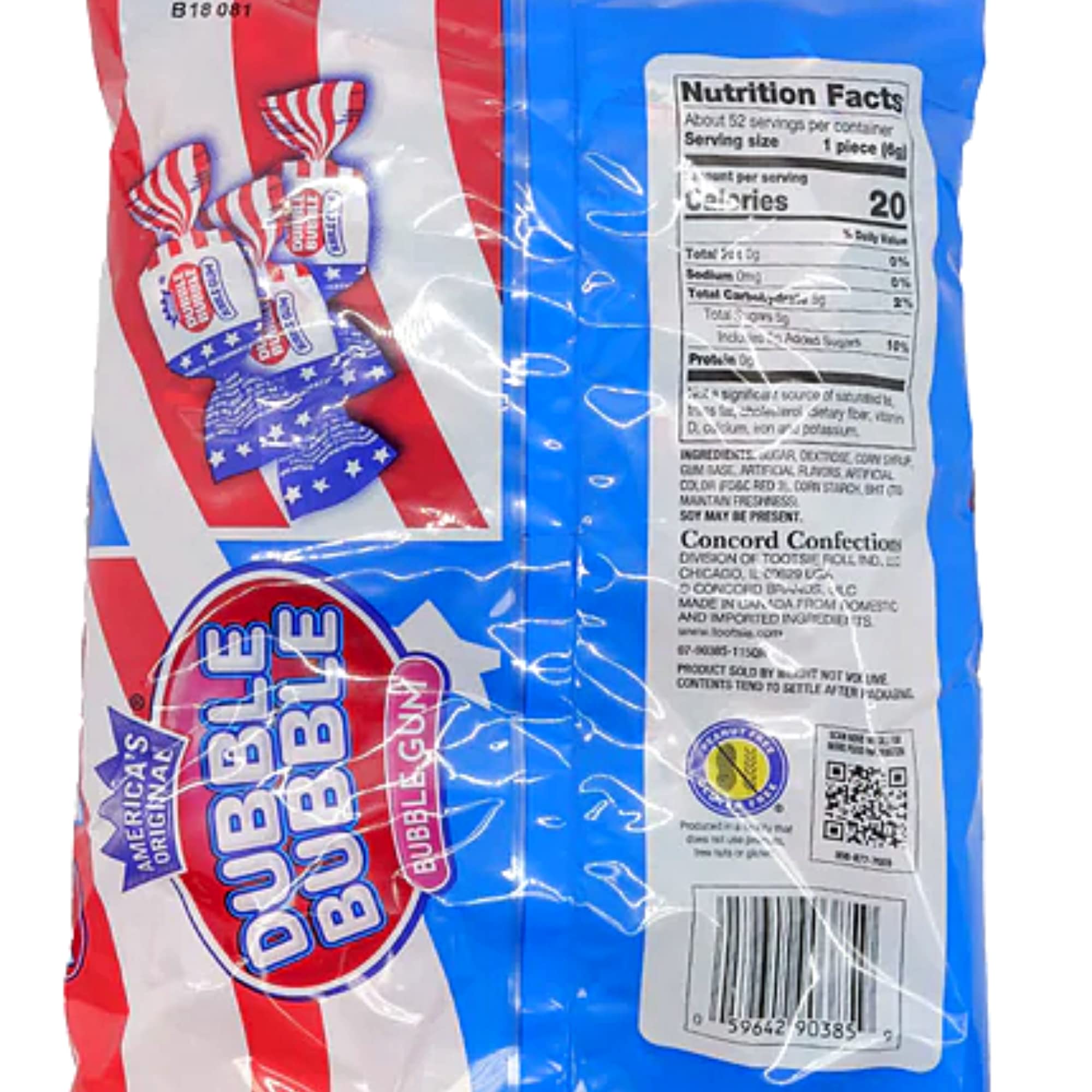 Patriotic USA Flag Wrapped Dubble Bubble Bubblegum: 11.5-Ounce Bag