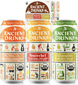 ANCIENT DRINKS Apple Cider Vinegar Electrolyte Drink with Probiotics - Organic Hydration Beverage Variety Pack (Posca, Switchel, Sekanjabin) - ACV