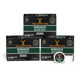 Yellowstone Bunkhouse Medium Roast Coffee, Single Serve Recyclable Pods/Cups, 100% Arabica Beans, 36 Count