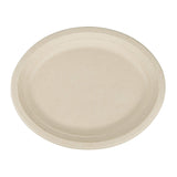 100% Compostable Disposable Paper Plates Bulk [12.5" Oval 50 Pack], Bamboo Plates, Eco Friendly, Biodegradable, Sturdy Large Dinner Party Plates
