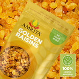 Amrita Golden Raisins 1 lb | No Added Sugar, Naturally Sweet, Gluten Free Dried Sultanas, Kishmish | Packed Fresh in Resealable Bags | Yellow