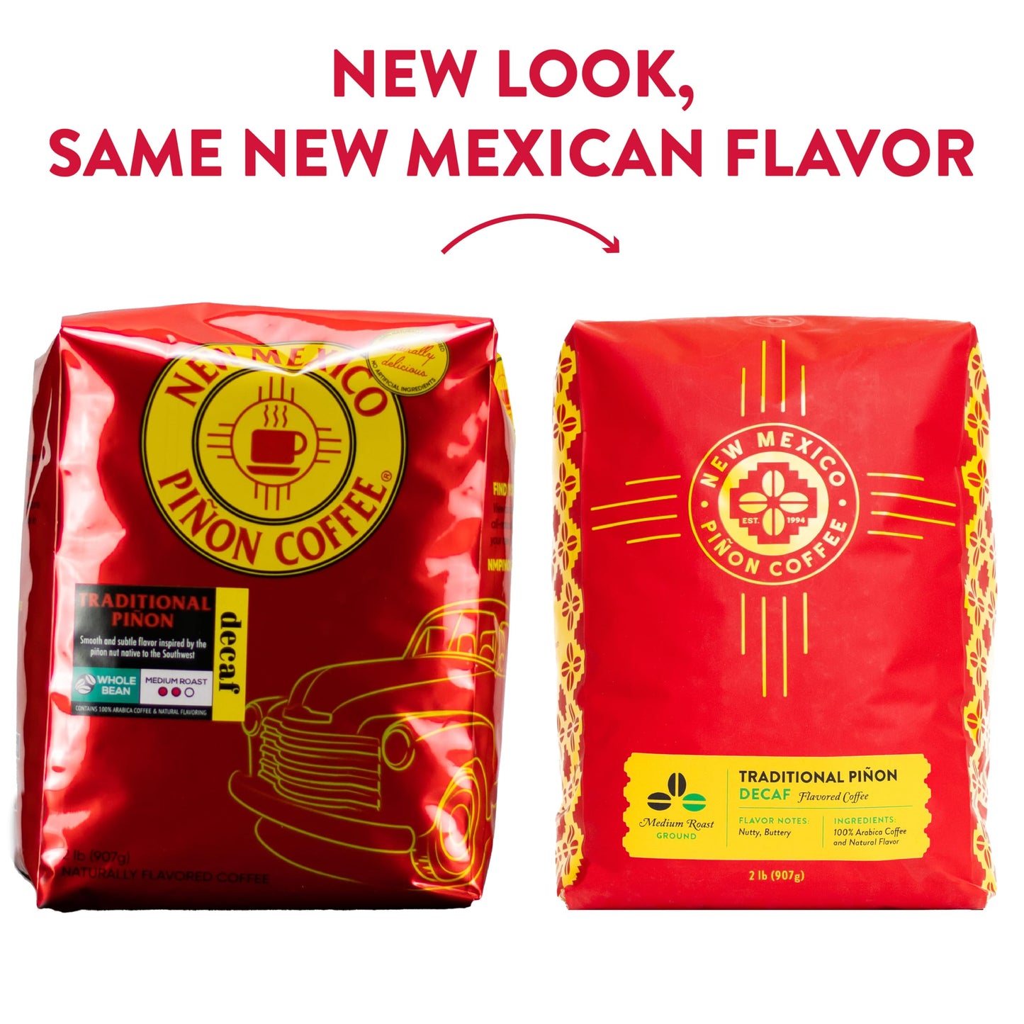 New Mexico Piñon Coffee Naturally Flavored Coffee (Traditional Piñon Ground Decaf, 2 pound)