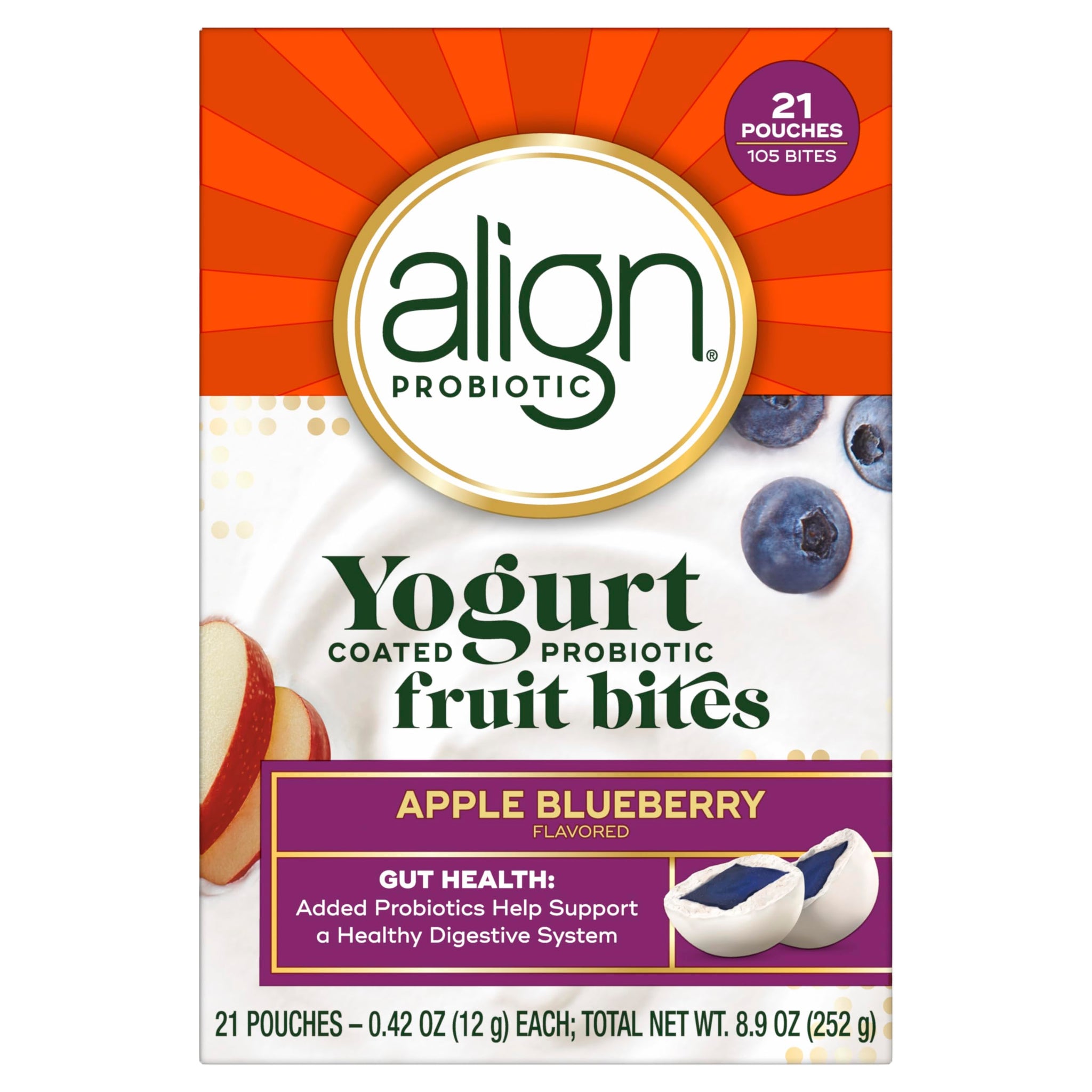 Align Probiotic, Yogurt Coated Probiotic Fruit Bites, Helps Support Digestive Health, From the Maker of the #1 Doctor Recommended Probiotic Brand‡