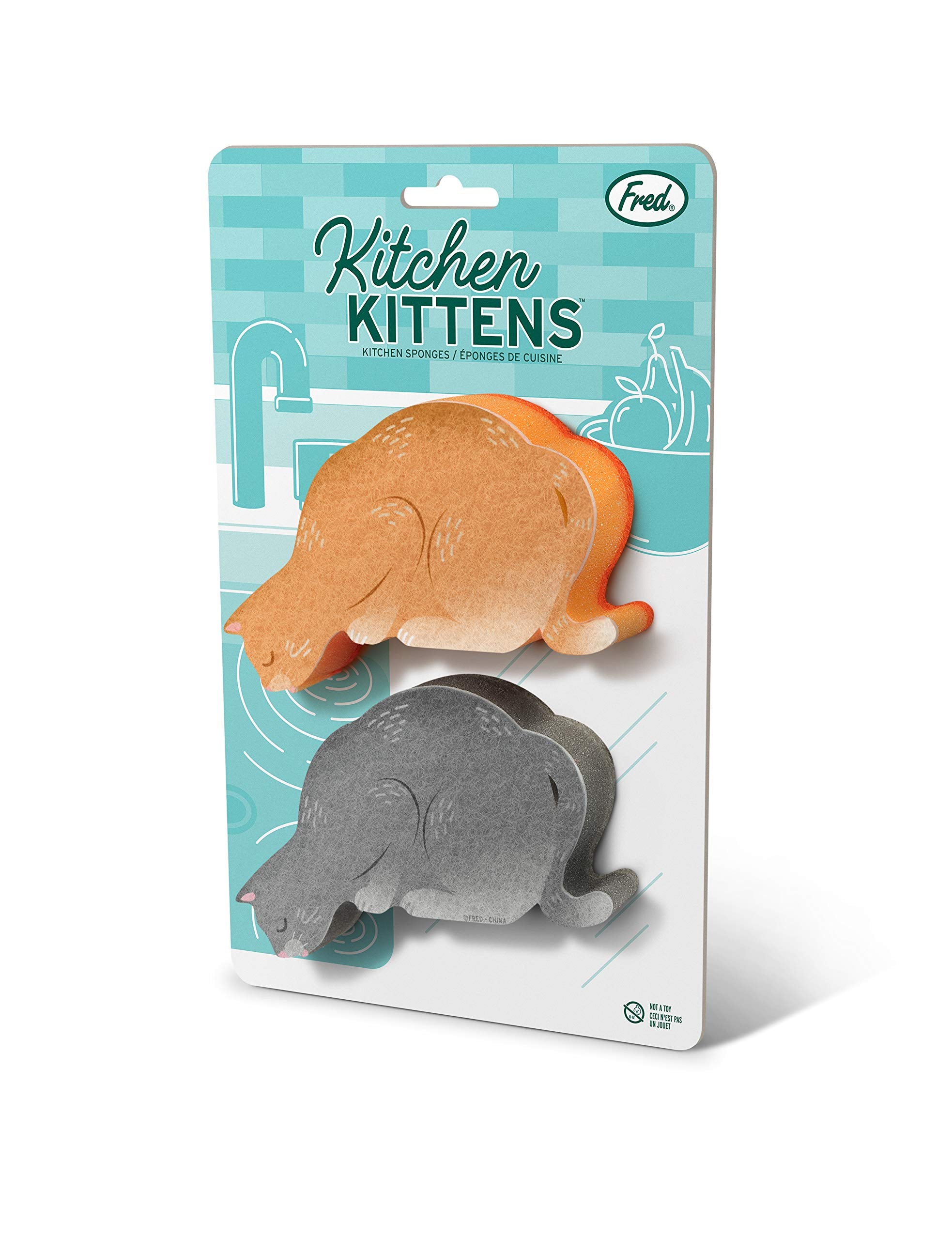 Genuine Fred Kitchen Kittens Sponge, Set of 2, Colors May Vary