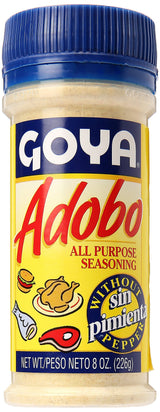 Adobo All Purpose Seasoning without Pepper by Goya, Poultry, Seafood, Meat, and Vegetable Seasoning, Fat Free and Calorie Free Latin Spice Blend