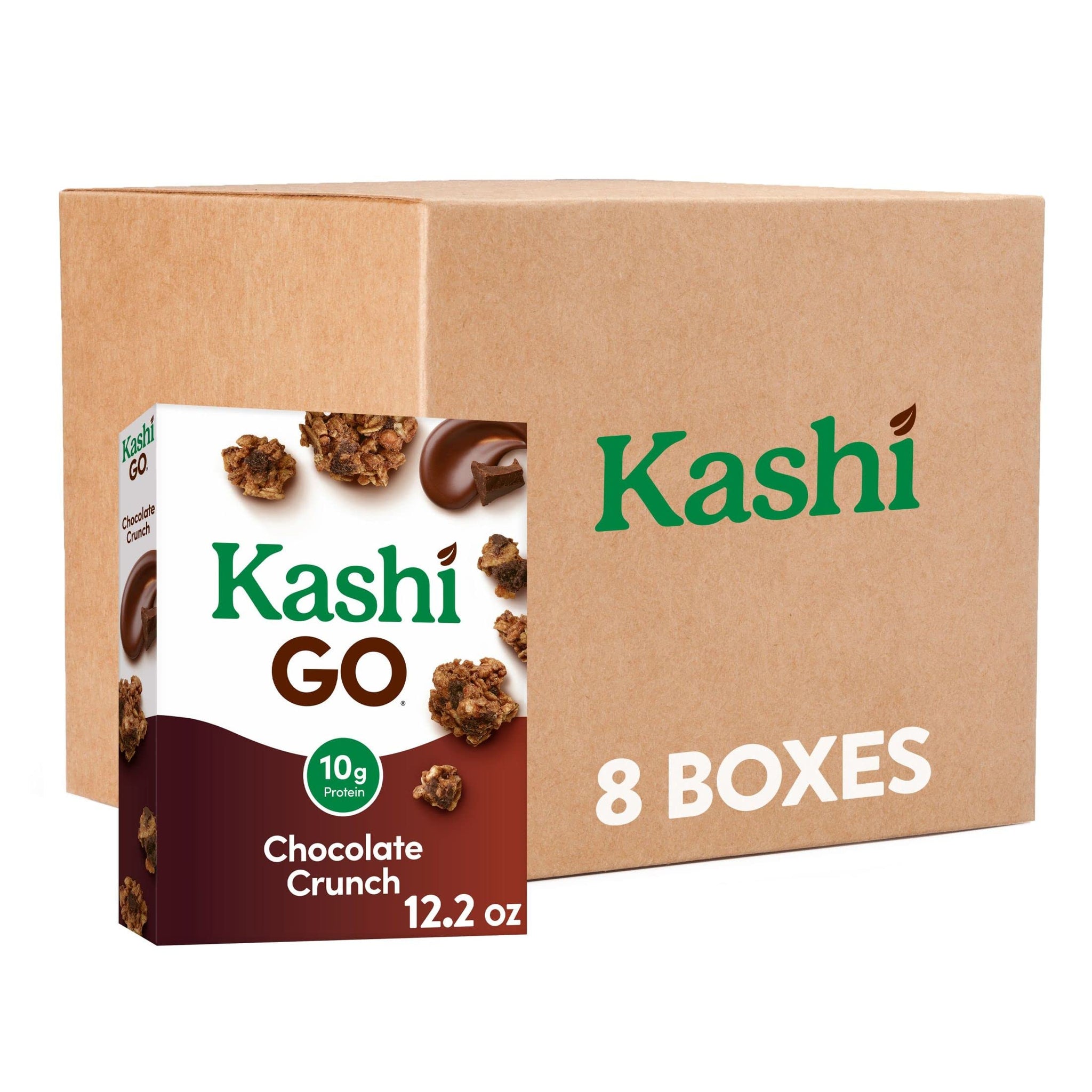 Kashi GO Cold Breakfast Cereal, Fiber Cereal, Vegan Protein, Chocolate Crunch (8 Boxes)
