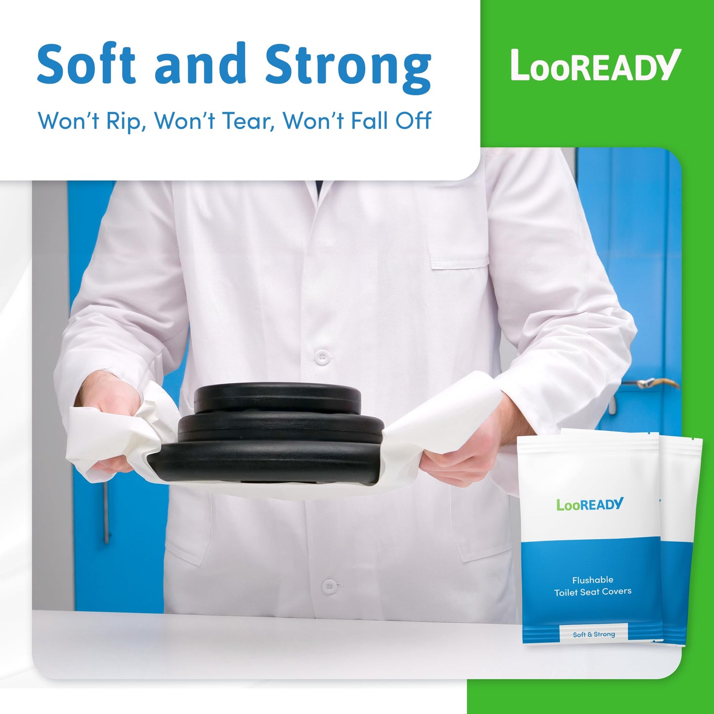 Toilet Seat Covers Disposable Flushable - Regular Size (16x19”) - Travel Size Individually Wrapped, Soft & Strong, Pocket Size, for Public Restrooms