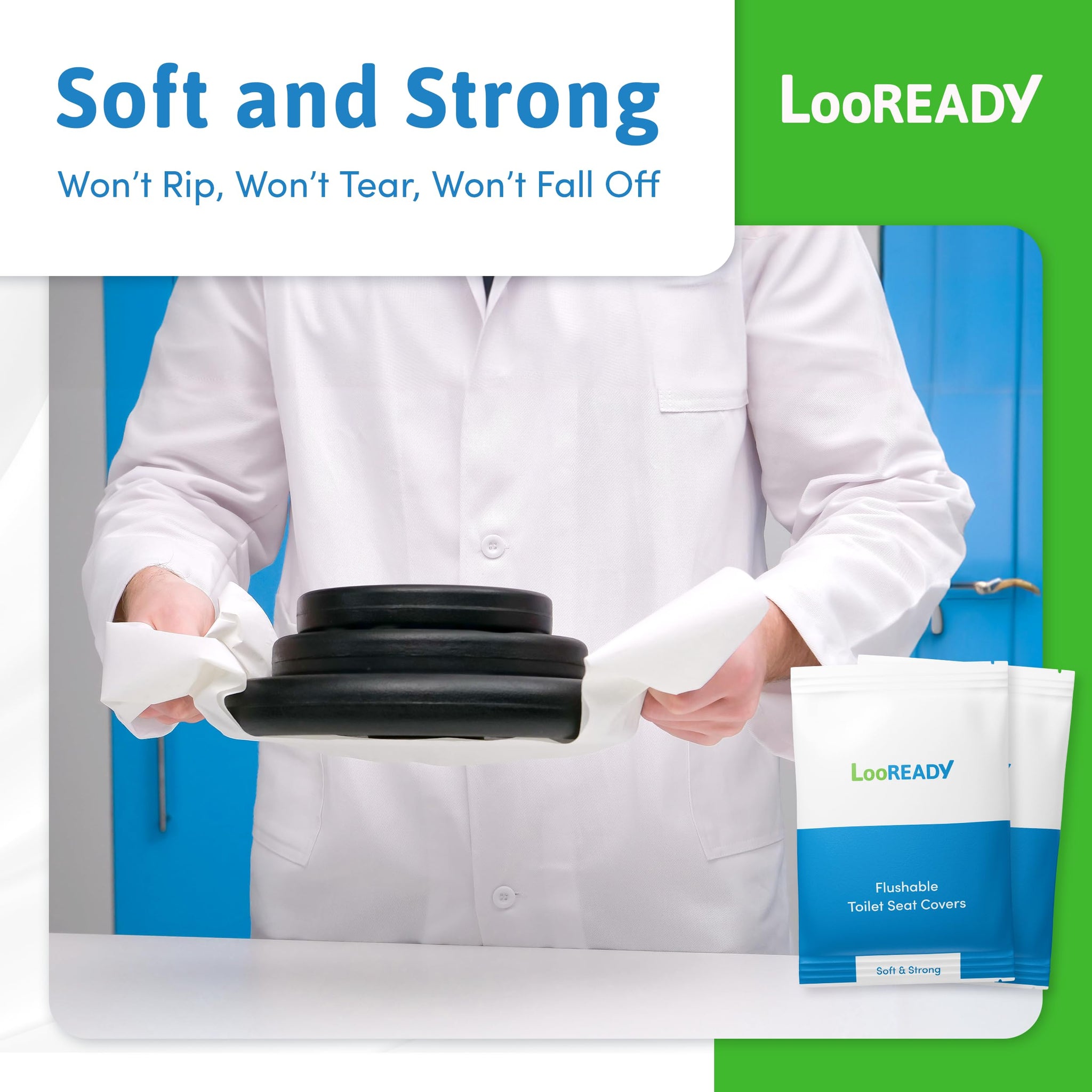 Toilet Seat Covers Disposable Flushable - Regular Size (16x19”) - Travel Size Individually Wrapped, Soft & Strong, Pocket Size, for Public Restrooms