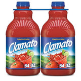 Clamato Original Tomato Cocktail, 64 fl oz bottle 2 Pack, Flavored With Tomato Juice & Spices, Perfect Mixer for the Authentic Michelada, Bloody Mary