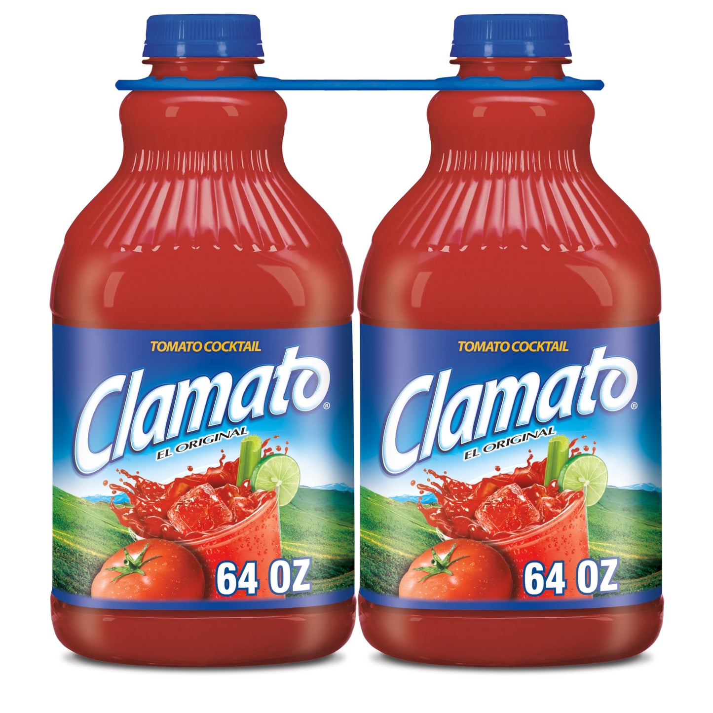 Clamato Original Tomato Cocktail, 64 fl oz bottle 2 Pack, Flavored With Tomato Juice & Spices, Perfect Mixer for the Authentic Michelada, Bloody Mary
