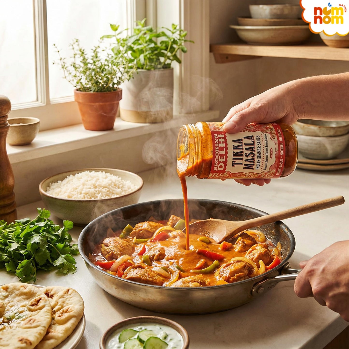 Brooklyn Delhi Sauce Simmer Tikka Masala - 12 oz Jar - Pack of 2 - Indian Curry Sauce for Butter Chicken Sauce and Stir Fry Sauce - Versatile Tikka