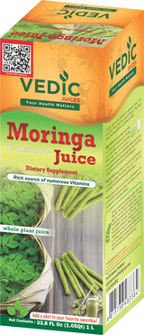Vedic Moringa Juice Energy Plus - Multivitamin and Antioxidant Drink - Natural Leaf Plant Protein - 33.8oz, Ideal for Daily Use