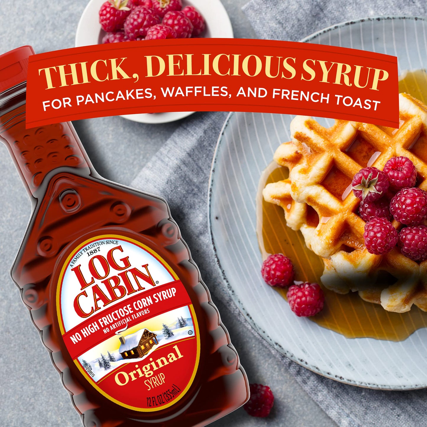 Log Cabin Original No High Fructose Corn Syrup, 12 Ounce