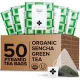 Art of Tea | Organic Sencha Green Tea Bags | 50 Pyramid Tea Bag Sachets