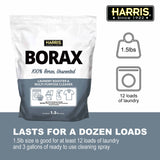 Harris Borax Laundry Booster and Multipurpose Cleaner, 1.5lb (Unscented)