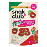 Snak Club Watermelon Rings, Tajin Chili & Lime Seasoned, Sweet and Spicy Gummy Candy, Mild in Heat Bold in Flavor, Low-Fat, Vegan, Gluten-Free Snack