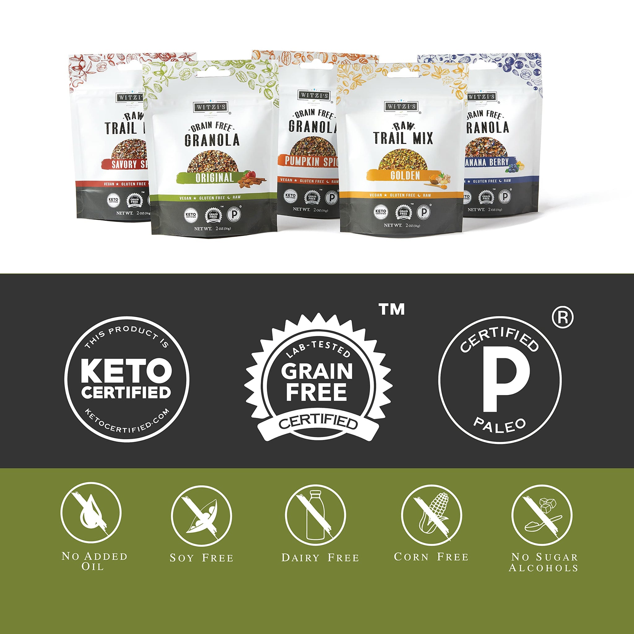 Witzi's Raw Granola, Golden Granola, 10oz (Pack of 2) - Paleo + Keto + Grain-Free Certified - Soaked + Dehydrated - Organic Ingredients,2 Pack