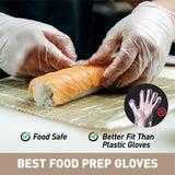 OKIAAS Disposable Gloves L, Food Safe| Latex-Free and Powder-Free Clear Vinyl Gloves for Cooking, Food Prep, Household Cleaning | Medium,100