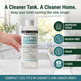 Think Crucial Toilet Tank Cleaner Concentrate - 35% Citric Acid, 8 Uses, Bleach-Free, No Blue Dye, Septic Safe - 16 fl oz