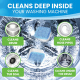 Clean Elements Washing Machine Cleaner Tablets 24 Pack - Deep Cleaning Descaler for HE, Front & Top Load Washers - Septic Safe, Eco-Friendly