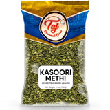 TAJ Kasoori Methi, Dried Fenugreek Leaves Pouch | 100g (3.5oz)