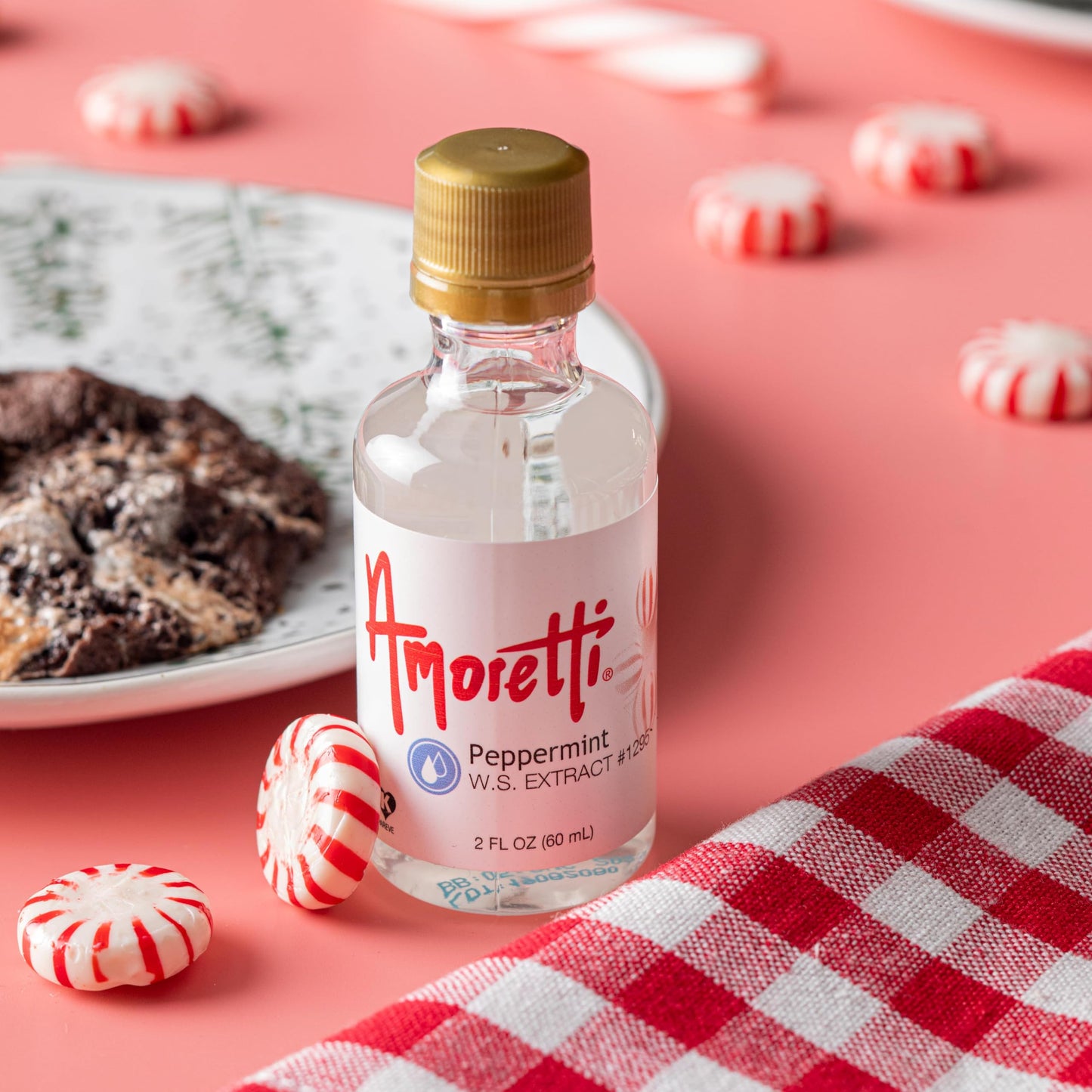 Amoretti - Peppermint Extract Water Soluble 2 oz - Highly Concentrated & Perfect For Pastry, Savory, Brewing, and more, Preservative Free, Vegan