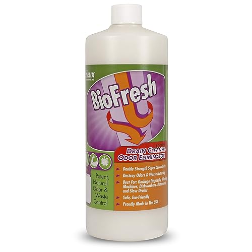 Enzyme Drain Cleaner & Deodorizer for Sink Drain, Showers, Septic Systems, Bathroom & Kitchen - Smell Remover for Fruit Fly Garbage Disposals