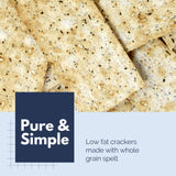 Snacktery Spelt Everything Flatbread Crackers - All Natural Spelt Crackers in 8 Stay-Fresh Packs - Thin & Crispy Whole Grain Crackers for Cheese