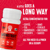 Lakanto Pure Monk Fruit Sweetener Extract Powder - Erythritol Free, High Purity MV50, Mogroside 50, Great for Coffee, Tea, Smoothies, Desserts, Jams