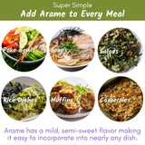 Emerald Cove Pacific Arame, Dried Seaweed, Non-GMO, Resealable Bag, 1.76 oz (6 pk)