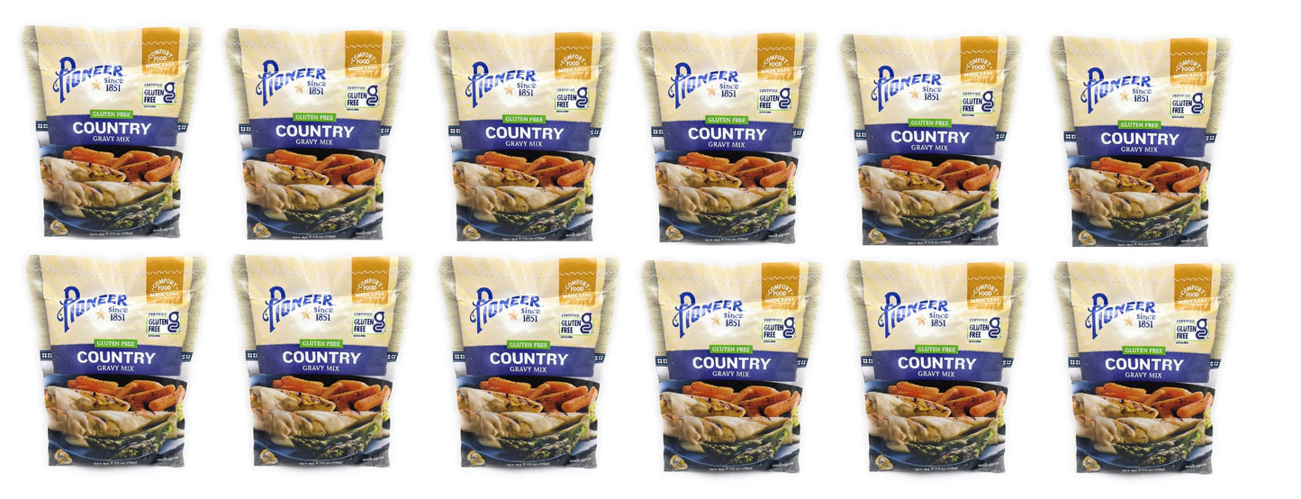 Pioneer Brand Gravy Mix Packets - Makes 2 Cups (Pack of 12) (Gluten Free Country)