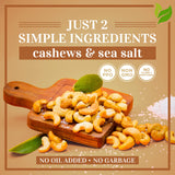 Oven Dry Roasted Fancy Cashews with Sea Salt-48 oz (3 lb) | Whole | No Oil | No PPO | Vegan and Keto Friendly | Made from Natural