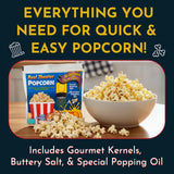 All in One Popcorn Packs - Wabash Valley Farms All Inclusive Popping Kits, Real Theatre Popcorn, Popcorn Kernels for Popcorn Machine, All in One