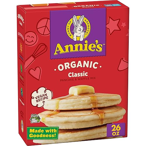 Annie's Organic Classic Pancake and Waffle Mix, Kids Breakfast, Vegan, 26 oz