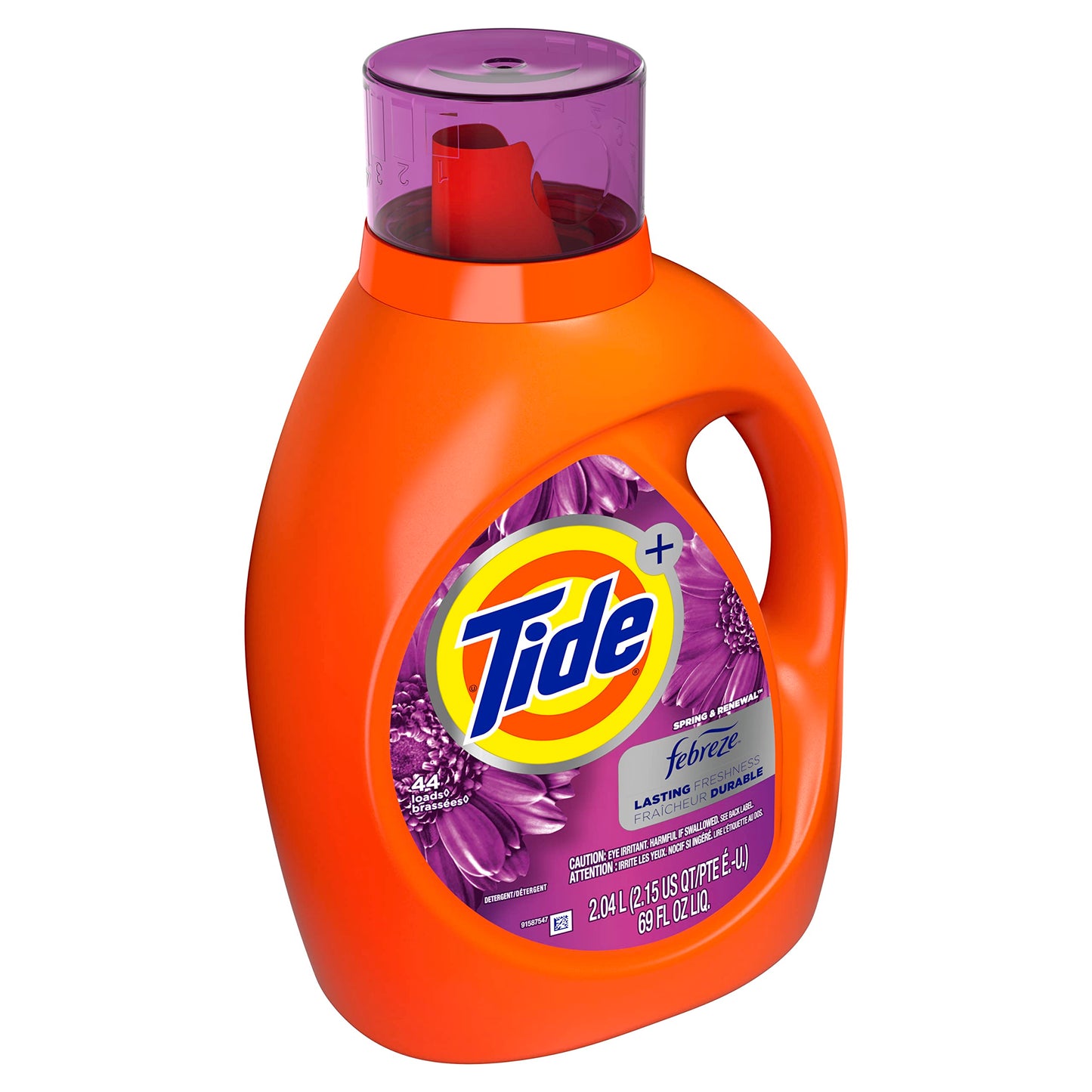 Tide Plus Febreze Freshness Spring & Renewal HE Turbo Clean Liquid Laundry Detergent, 69 fl oz, 44 loads