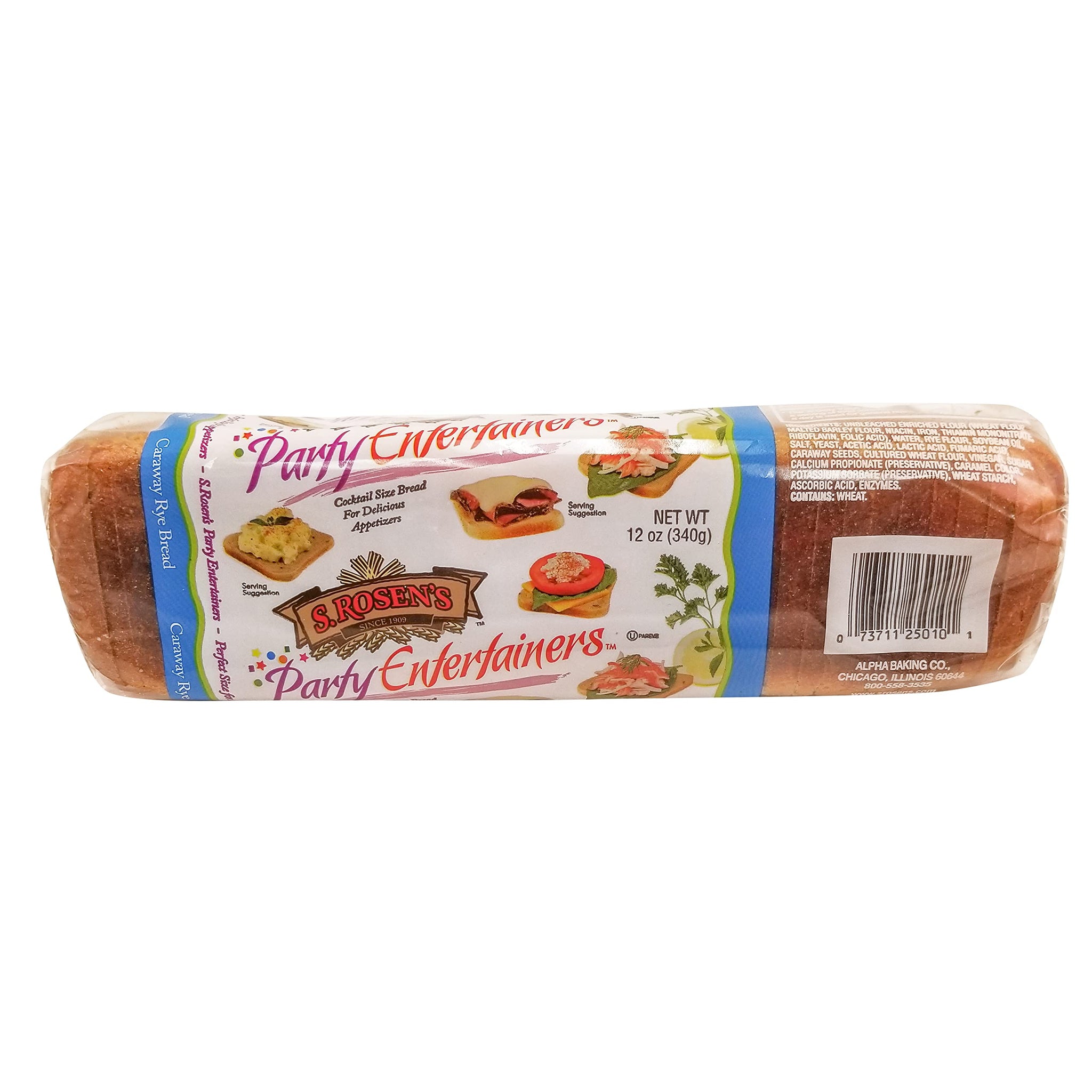 S.Rosens Cocktail Rye Bread - Caraway (Case of 4 Loaves)