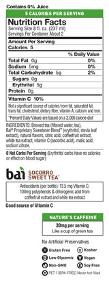 Bai Iced Tea, Socorro Sweet, Antioxidant Infused Supertea, 18 Fluid Ounce Bottle