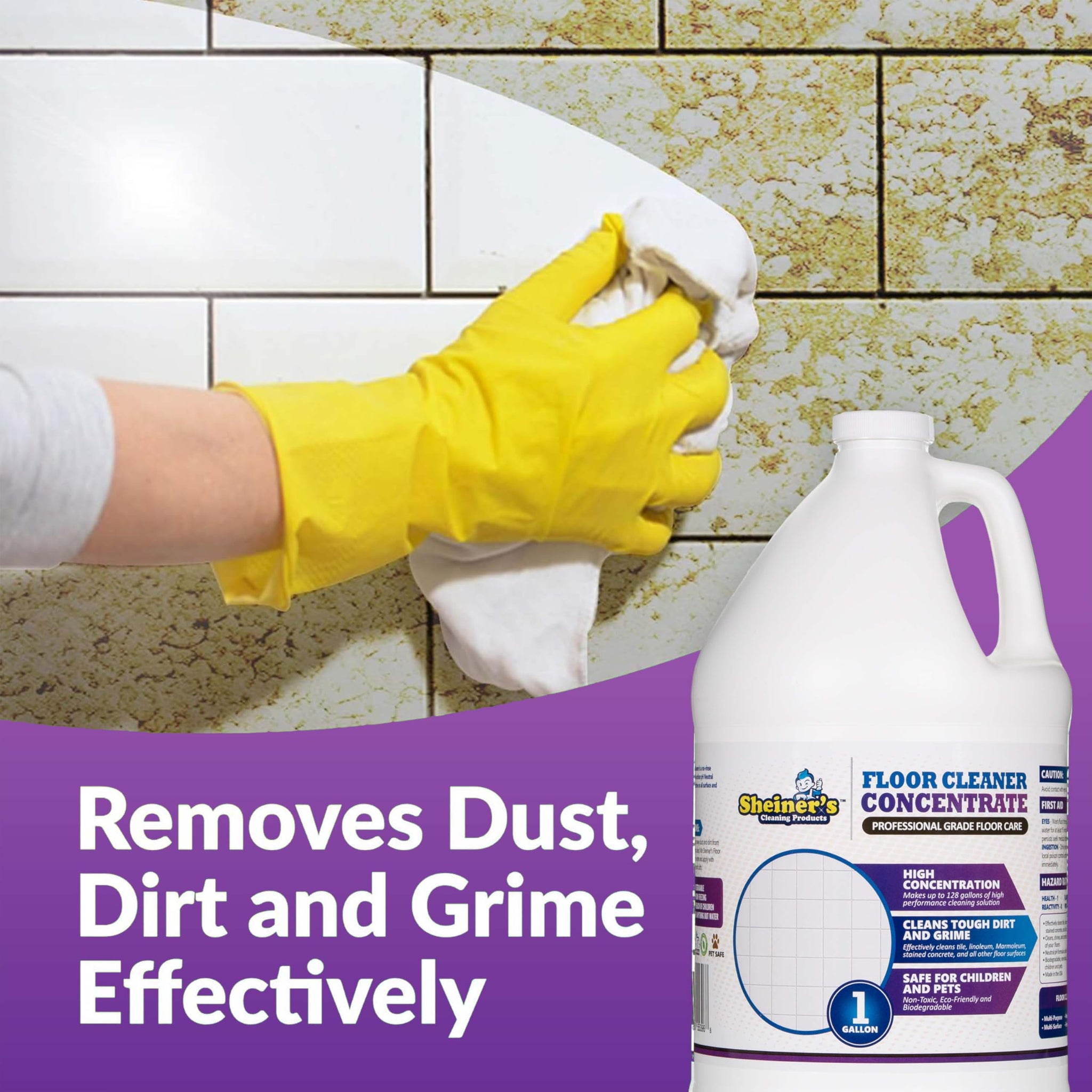 Sheiner's Multipurpose Cleaner Concentrate, No-Rinse Floor Cleaner for Mopping & Floor Degreaser for Home, Safe for Kids & Pets, Non-Toxic Lavender