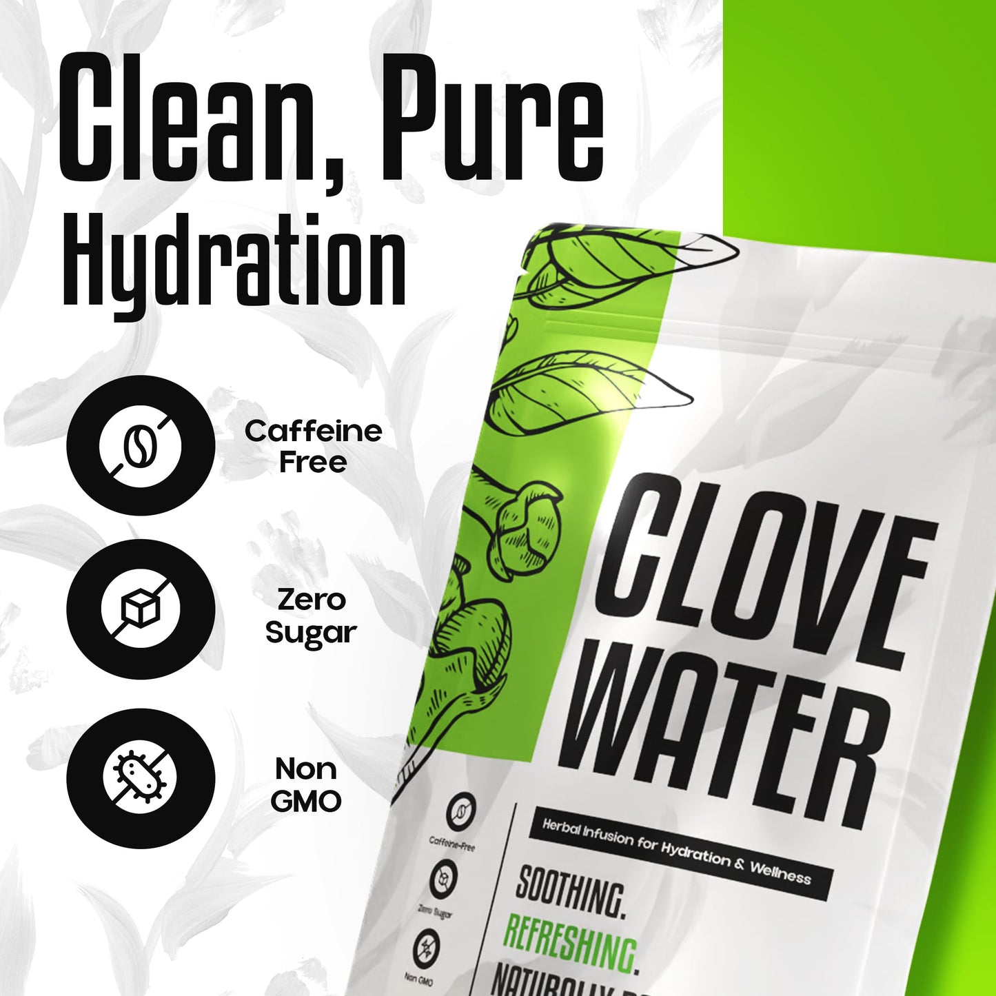 Clove Water Premium Herbal Infusion - Whole Cloves Antioxidant Blend for Hydration & Overall Wellness - All Natural, Zero Sugar & Caffeine Free - 14