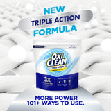 OxiClean Triple Action Versatile Stain Remover Powder, Use with Detergent, Removes Tough Stains like Grease, Blood and Grass, Brightens Colors