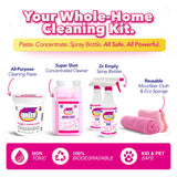 Quick 'n Brite Ultimate Cleaning Kit - Includes 32oz Paste, 16oz Super Shot, 2 Refillable Spray Bottles, Microfiber Towel, Scrubber Sponge & Quick