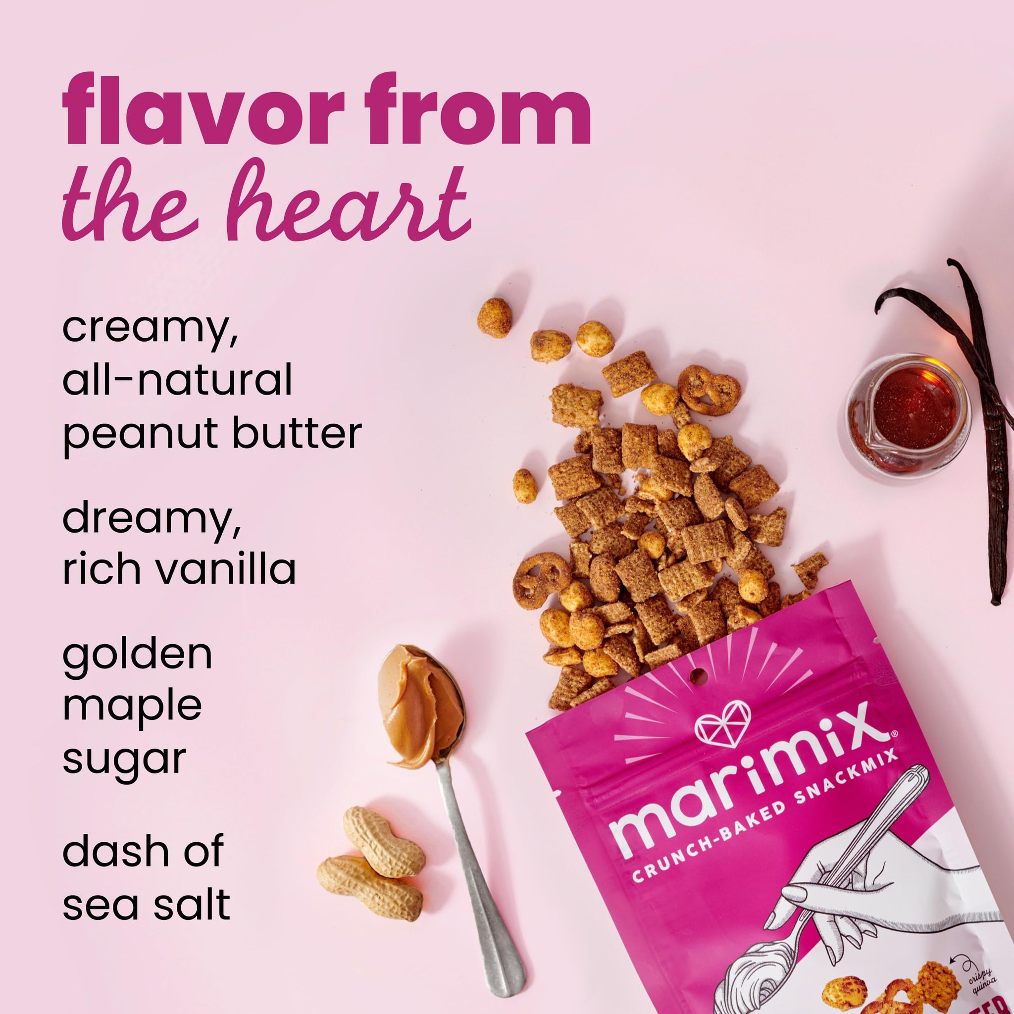 Marimix Snack Mix | Toasty Peanut Butter | Crunch Baked Sweet & Salty Savory Plant Based Naturally Gluten Free Whole Grain Fiber Charcuterie Pretzel